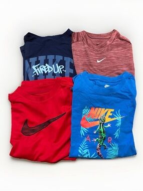 Nike Boys Short-Sleeve Tees Bundle - Navy, Maroon, Red, Bright Blue